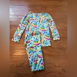 Girls Light Blue Rainbow Unicorn Cloud Pajama Set